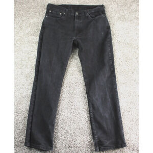 Levis 514 Straight Leg Jeans Mens 36x32 Black Denim